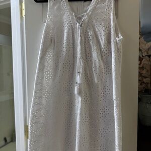 WHBM white eyelet dress